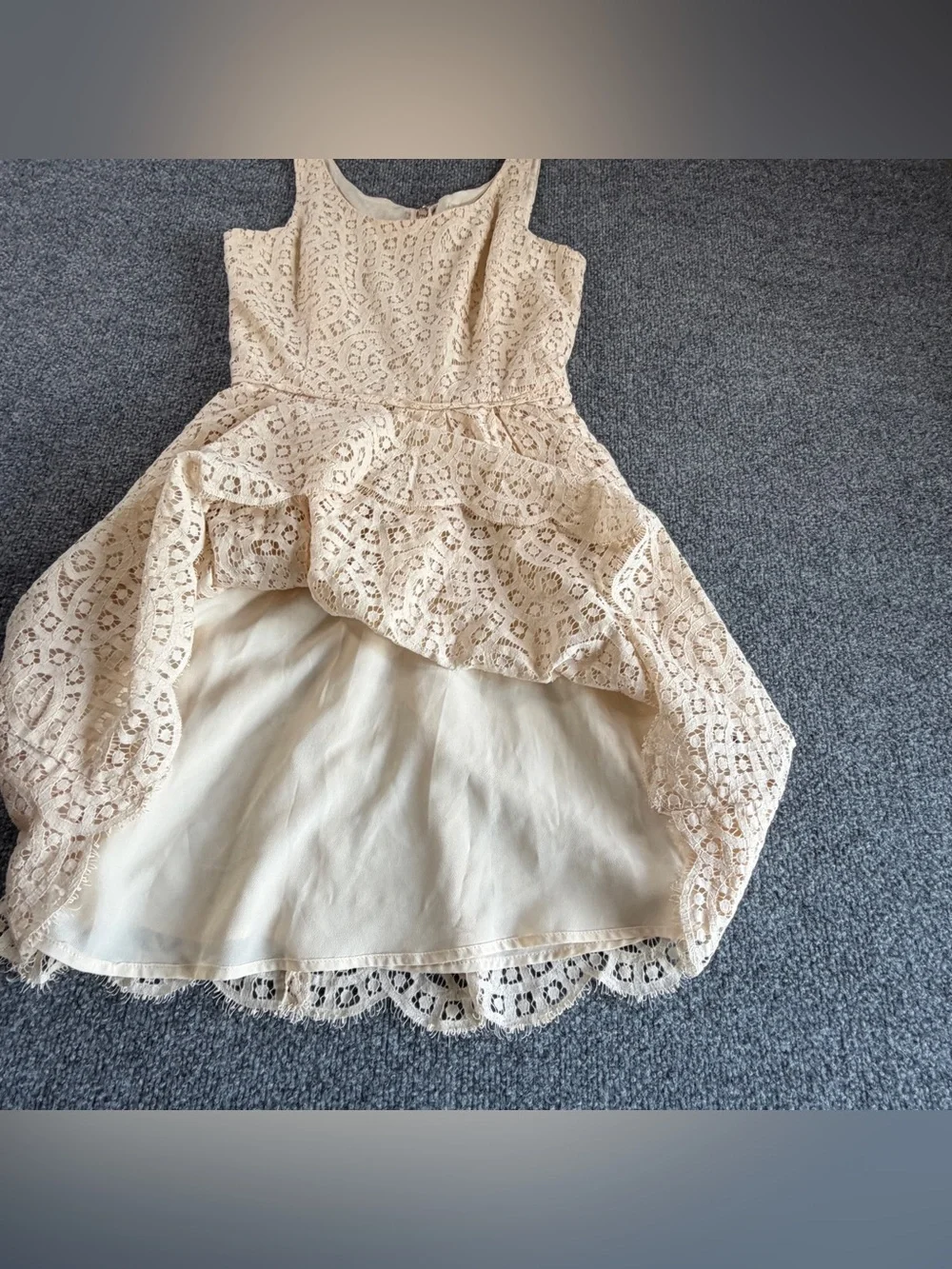 J. Crew Women’s 00 Beige Lace Fit-and-Flare Dress